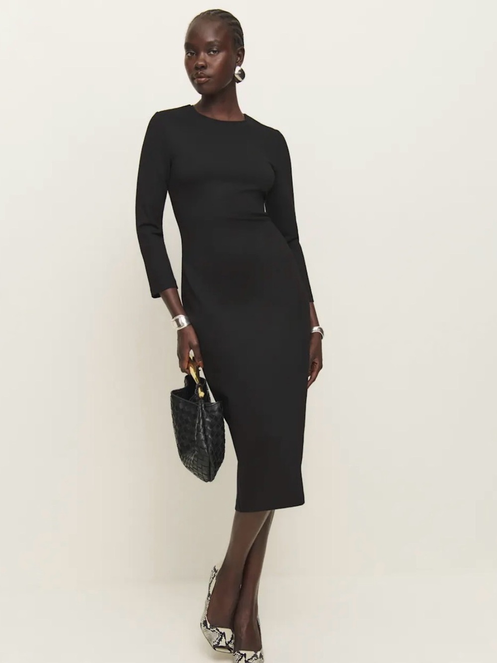Reformation Millie Knit Dress Black - Size 6